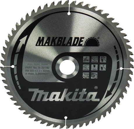 Piła poprzeczna Makita do drewna | Makblade | ø 255mm otwór na oś 30mm 60t - b-32792