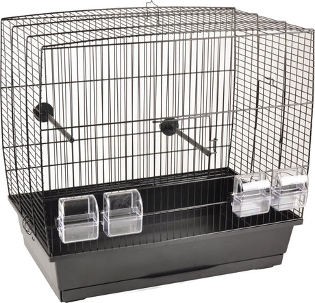 Flamingo vogelkooi – selma 2 – parkietenkooi – vogelkooi met lade en accessoires – metaal zwart – 55,5x34x51,5 cm – europese kwaliteit
