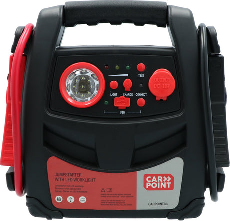 Urządzenie ułatwiające rozruch 2 w 1 ze światłem roboczym LED 12 V 7 Ah, pomarańczowe
