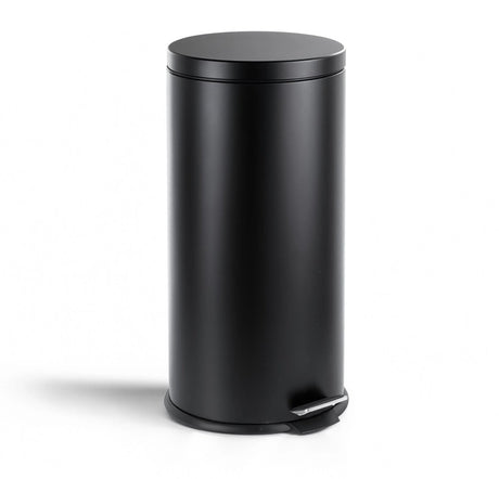 Hush. living hush living - prullenbak metaal - 30l - soft close deksel - pedaalemmer - uitneembare binnenemmer - grote capaciteit - keuken kantoor - zwart