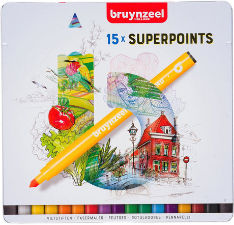 Flamastry Bruynzeel Super Point, 15 szt.