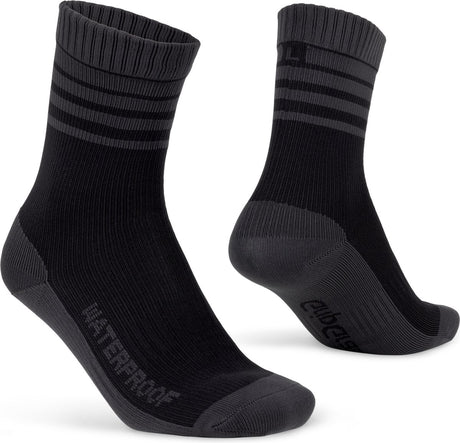 Gripgrab - wodoodporne zimowe skarpetki rowerowe z podszewką z merynosów podszyte wełną merynosów - czarny - unisex - rozmiar m