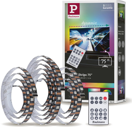 Paulmann rozrywkowa taśma LED USB oświetlenie telewizora 75 cali - rgb+ - 5w - 5v - czarny