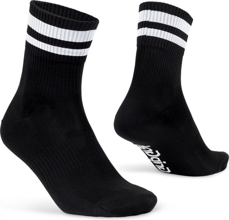 Gripgrab - oryginalne skarpetki rowerowe w paski załogi letnie skarpetki rowerowe w paski retro coolmax - unisex - czarny - rozmiar s (38-41)