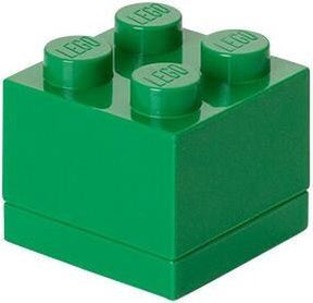 Lego - pudełko do przechowywania mini klocek 4 - polipropylen - zielony