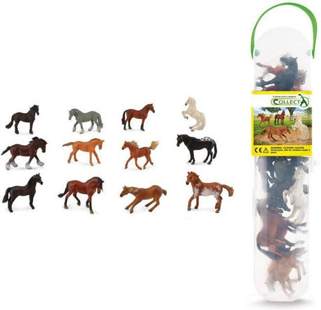 Mini zestaw figurek Collecta - 12 koni - konie - ręcznie malowane - miniatura