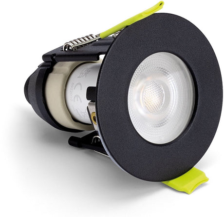 Zintegrowany mini reflektor wpuszczany czarny ip65 | rozmiar cięcia 4,3 cm | w tym złącze gu10 bez złącza źródło światła | gu10