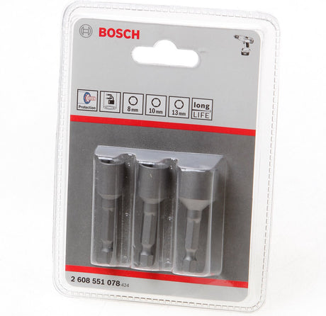 Zestaw kluczy nasadowych Bosch 3-częściowy, 3 sztuki