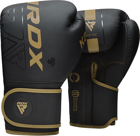 Rękawice bokserskie Rdx sports f6 kara - rękawice bokserskie - trening - rękawice do sztuk walki - boks - złoto - mat - 14 oz