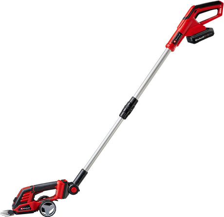 Akumulatorowe nożyce do żywopłotu Einhell ge-cg 18 100 li t kit - power x-change - 18 V Li-ion - szerokość cięcia nożyce do trawy: 10 cm - szerokość cięcia nożyce do żywopłotu: 20 cm - w zestawie. Akumulator 2,5 Ah i 1x ładowarka