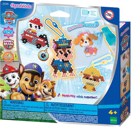 Zestaw breloczków do kluczy Psi Patrol Aquabeads - koraliki, które przyczepiają się do wody