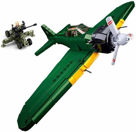 Samolot wojskowy Sluban z czasów II wojny światowej A6M Zero Building Toys – zabawki konstrukcyjne – zestaw do budowania zawierający 560 klocków – m38-b1108 – od 8 lat