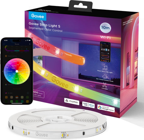 Govee strip light s 10 m - taśma led - rgbicw - kontrola aplikacji - alexa google - kompatybilna z materią