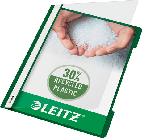 Leitz Quick Fix A4 - 30% przedkonsumenckiego plastiku pochodzącego z recyklingu - 25 sztuk - zielony