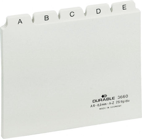 Trwała zakładka alfabetyczna indeks a6 10,5x14,8 cm zakładka 25 mm biała