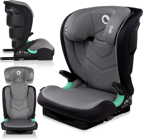 Fotelik samochodowy Lionelo Neal premium 100-150 cm - ISOFIX - regulowany zagłówek (14 pozycji) - system wentylacji - zabezpieczenia boczne - homologacja i-size - pokrowiec nadający się do prania - dorasta do 12 lat - zawiera kartę dziecka