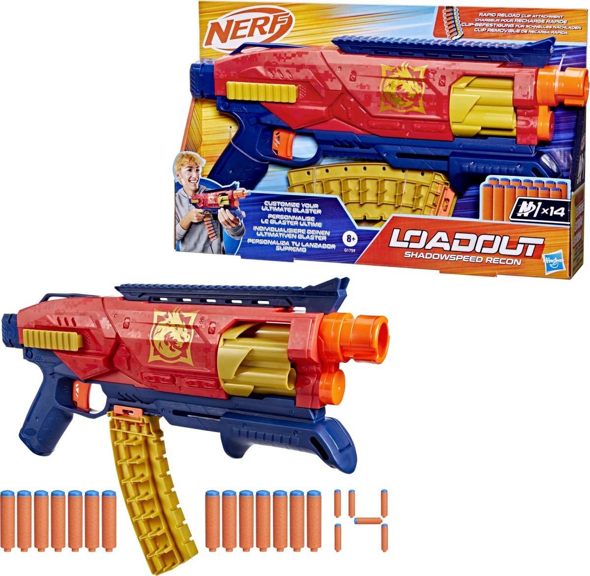 Miotacz rozpoznawczy Nerf Shadowspeed z 14 strzałkami n1