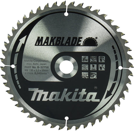 Makita b-32758 brzeszczot do cięcia drewna | Makblade | 190x20mm | 48 zębów