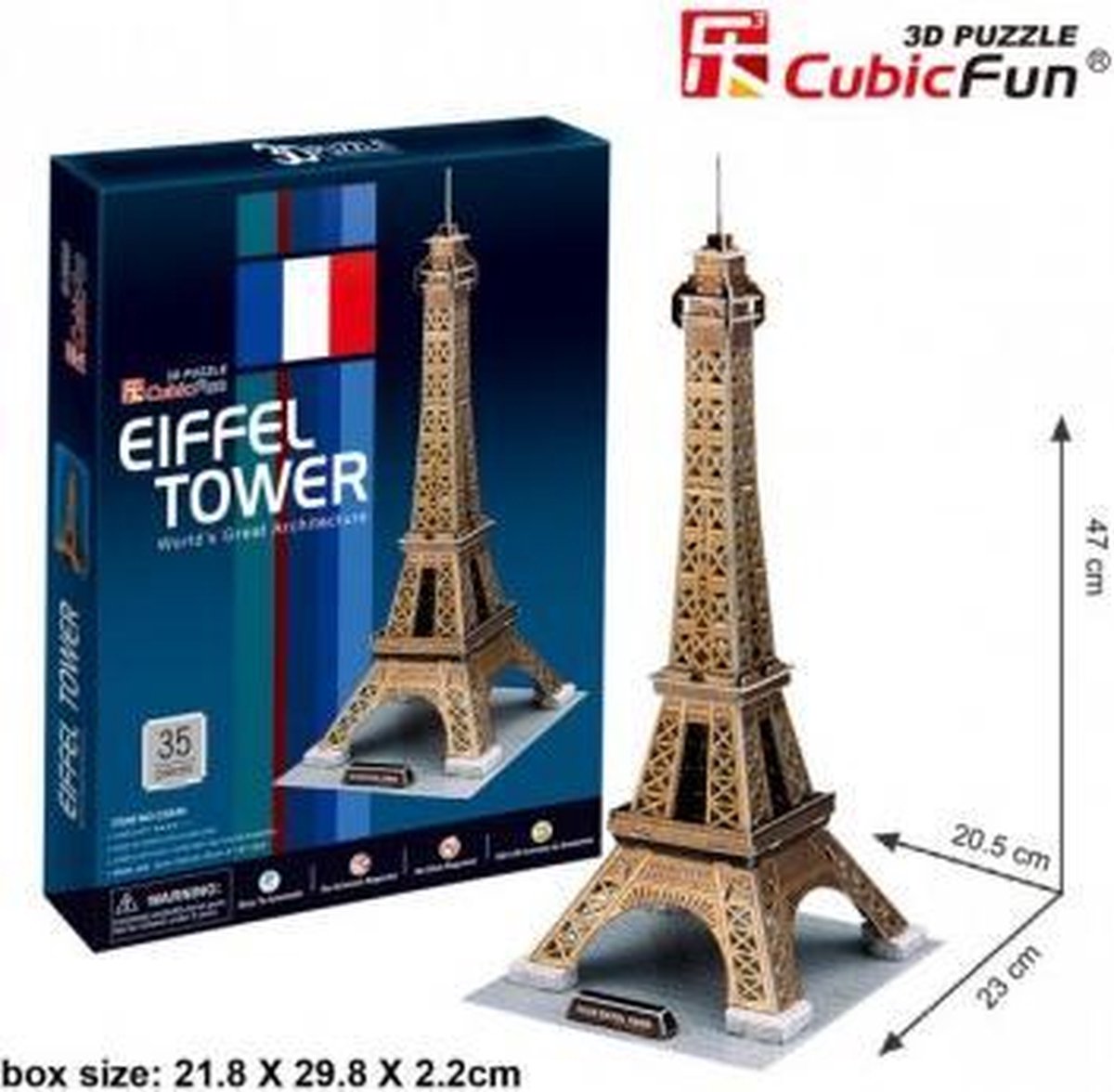 Cubicfun puzzle 3D Wieża Eiffla 35 elementów.