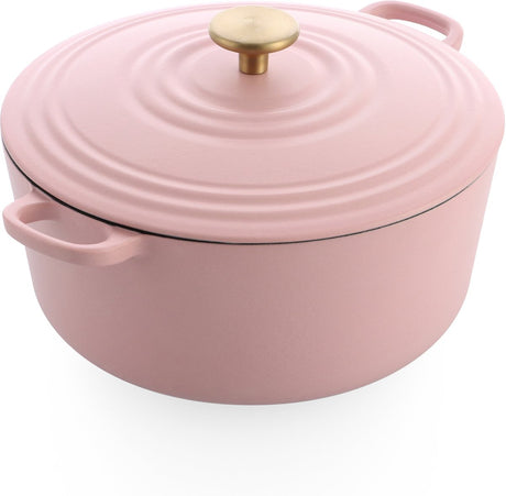 Bk zapiekanka żeliwna w kolorze bordowym 28cm 6,7l - zapiekanka indukcyjna - zapiekanka żeliwna - można używać w piekarniku do 230 stopni - pokrywa z pierścieniami ociekowymi - wnętrze emaliowane białą - różowy