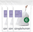Worki na śmieci Simplehuman code c - 12 litrów - 60 sztuk - ze sznurkiem - białe