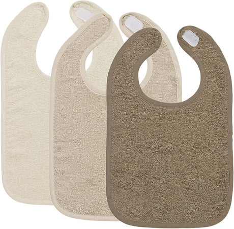 Śliniaczek dziecięcy Meyco uni - 3 szt. - frotte - naturalny miękki piaskowy kolor taupe