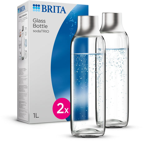 Brita - soda trio - soda - butelka szklana - dodatek do ekspresu do napojów gazowanych 2-pak