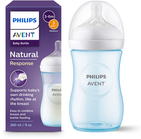 Butelka dla niemowląt Philips Avent Natural Reaction – 260 ml – przepływ 3 – niebieska - 1 butelka - scy903 21