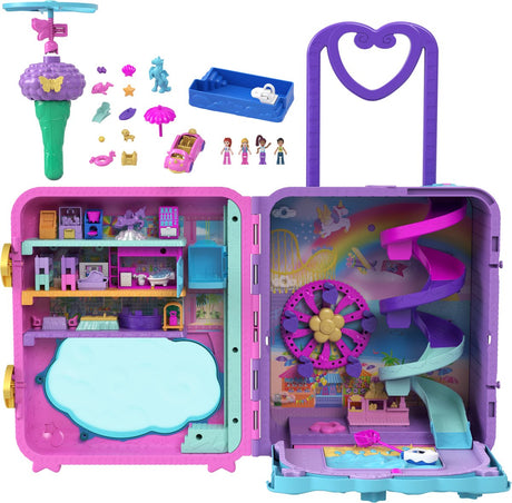 Polly Pocket – walizka na kółkach Pollyville Resort – zestaw figurek