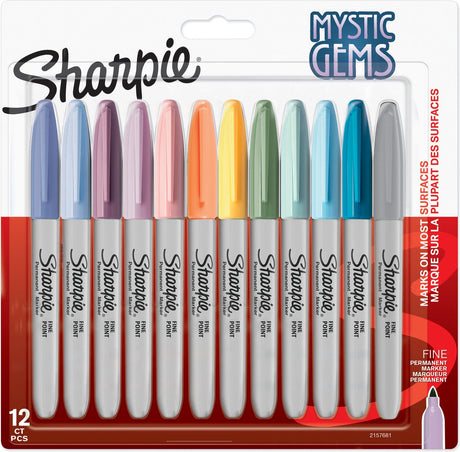 Markery permanentne Sharpie | edycja specjalna mistycznego klejnotu | słuszna uwaga | różne kolory | 12 sztuk