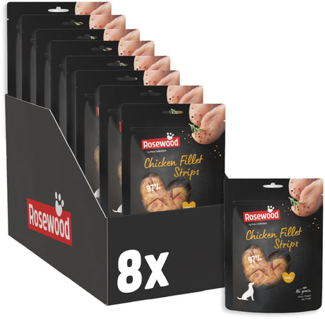 Rosewood chicken fillet strips small - hondensnack - 97% kip - eiwitrijk en vetarm - 8 x 150 g