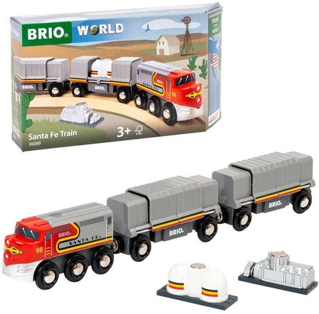 Brio - pociąg Santa Fe - pociągi świata - zabawki drewniane