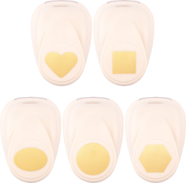 Vaessen creative pons set - figuurpons - vormen - 5 st. - 1,8 cm tot 2,5 cm