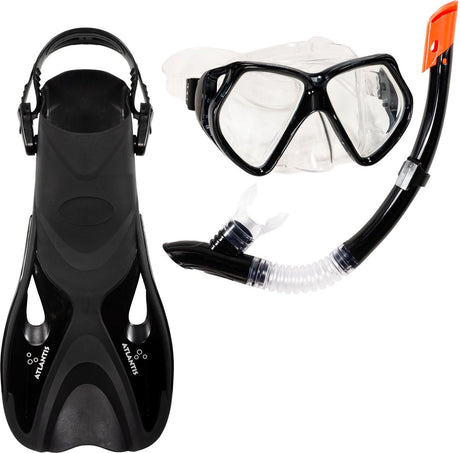 Atlantis andros set - snorkelset - duikbril - snorkel - volwassenen - zwart - 42-45