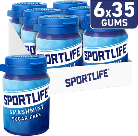 Sportlife Smashmint słoik - wyjątkowo świeża guma do żucia bez cukru - 6x52g