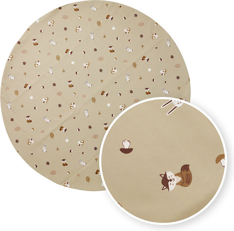 Meyco Baby Forest Animal Mata do karmienia do krzesełka - ⌀110cm - piasek