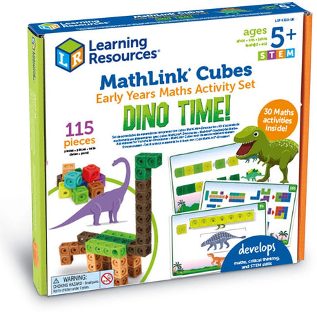 Zasoby edukacyjne Kostki mathlink® Zestaw wczesnych ćwiczeń matematycznych - czas dinozaura - 5+