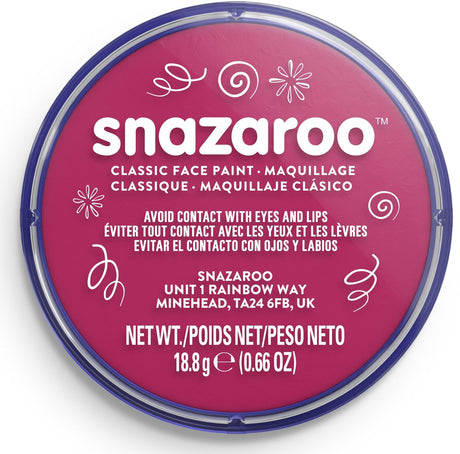 Snazaroo 1118599 - różowy fuksja - 18ml aqua face paint dziecięca farba do twarzy dla dzieci i dorosłych