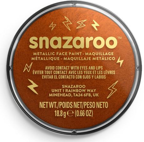 Snazaroo 1118755 - metaliczna miedź - 18ml aqua face paint dziecięca farba do twarzy dla dzieci i dorosłych