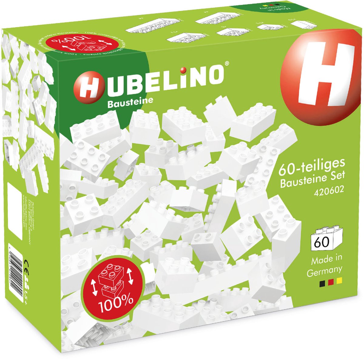 Klocki Hubelino białe - 60 szt.