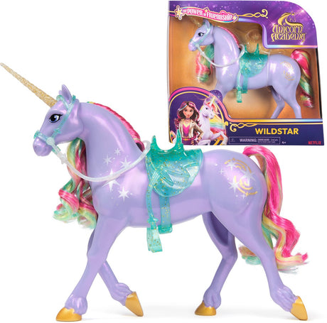 Akademia Jednorożców - jednorożec Wildstar 28 cm z akcesoriami - zabawki jednorożce - figurki do zabawy