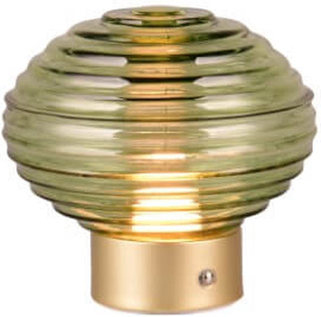 Rl live your light reality Earl – lampa stołowa – mosiądz matowy – w komplecie. 1x SMD 2W - funkcja dotykowa - akumulatorowa - bezprzewodowa - zielone szkło