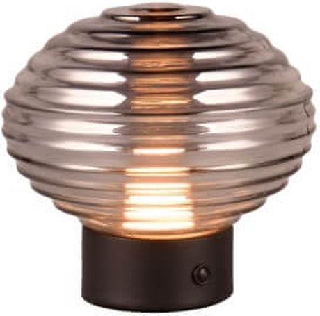 Rl live your light reality Earl – lampa stołowa – czarny mat – w komplecie. 1x smd 2w - funkcja dotykowa - akumulator - akumulator - szkło dymne