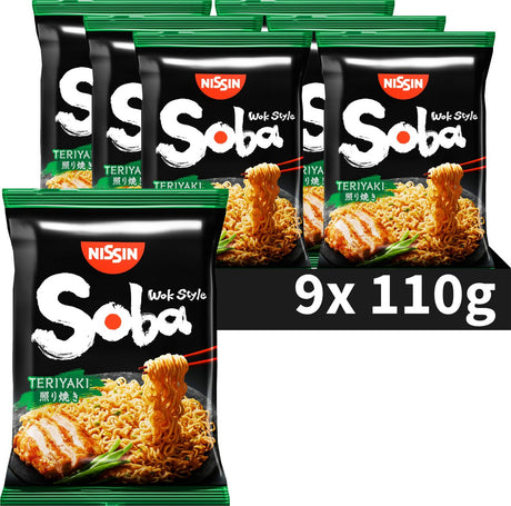 Nissin soba bag teriyaki noodles - makaron instant w stylu woka - 9 sztuk