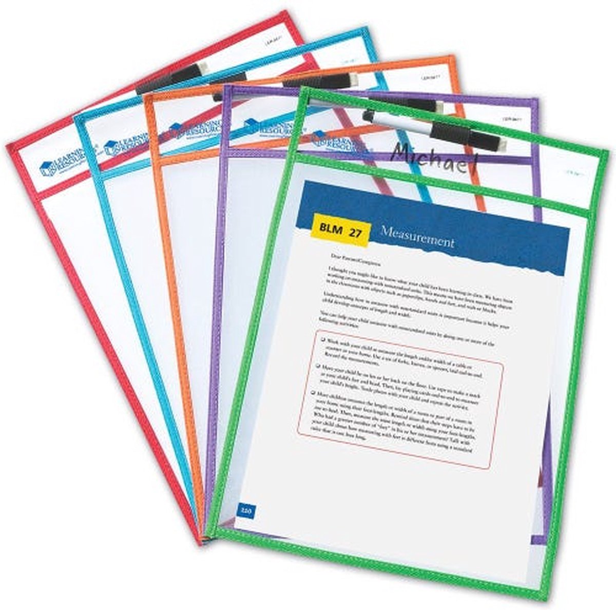 Learning resources doorzichtige insteekhoezen a4+ (set van 5)