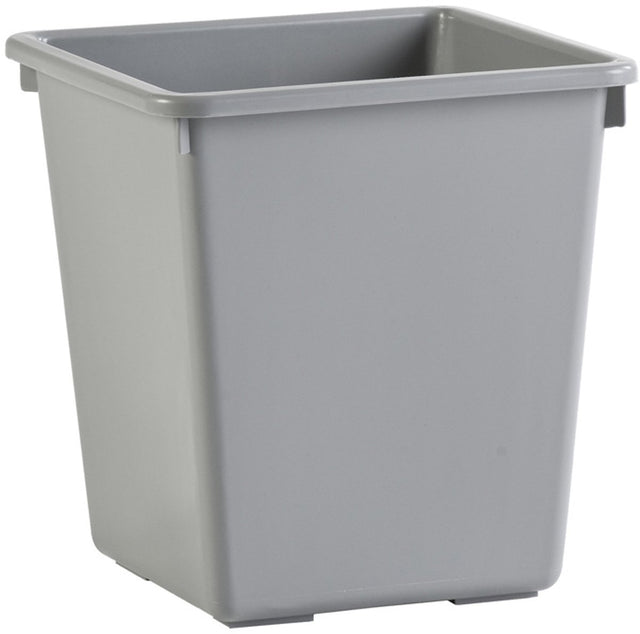 V-part - vierkant tapse papierbak 27 liter - polypropylene - grijs - prullenbak