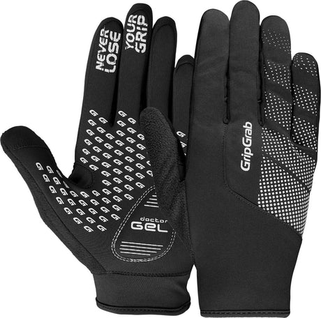 Gripgrab - wiatroszczelne, wiosenne i jesienne rękawiczki rowerowe z długim palcem, termo wiatroszczelne - czarny - unisex - rozmiar xxl