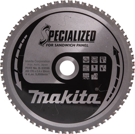 Akcesoria Makita brzeszczot tarczowy | płyta warstwowa | hm 270x30 60t - b-33598
