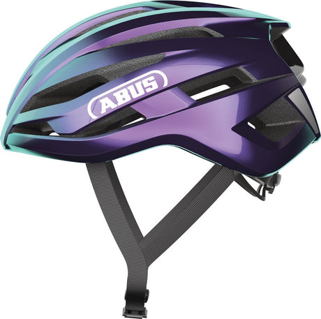Kask rowerowy Abus Stormchaser ace flip flop fioletowy s - 51-55 cm - fioletowy - odpowiedni do stosowania na rowerach wyścigowych - rowerach szutrowych - 200 g