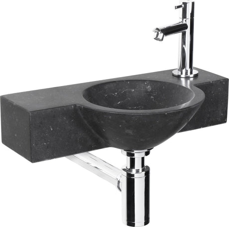 Zestaw fontanny Differnz teti - 40x23x8cm - okrągły - 1 otwór na baterię - czarny